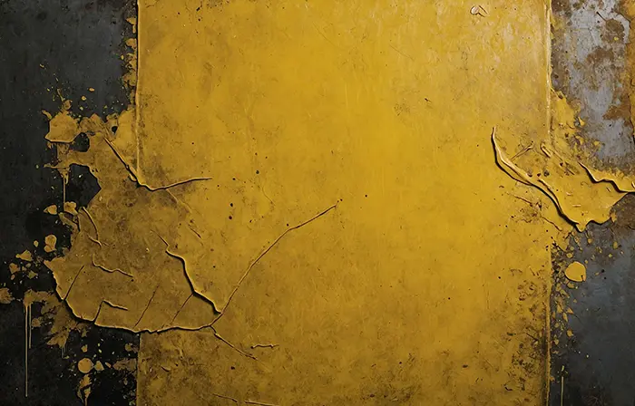 Gold Oil Paint Grunge on Metal Plate Background